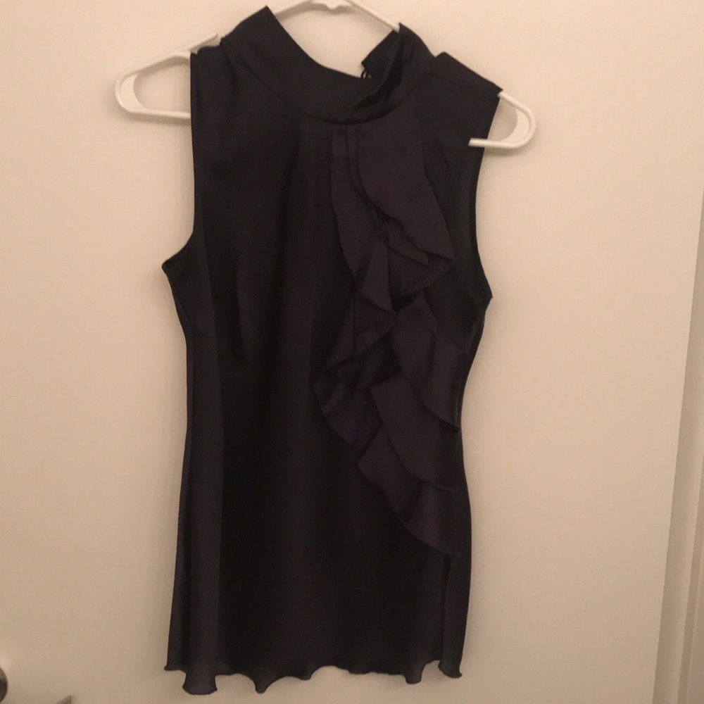 Purple blouse with high neck